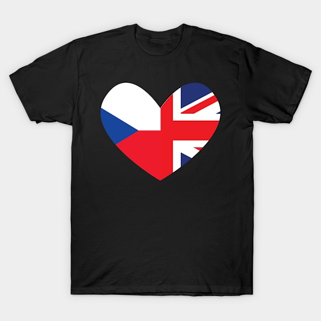 Czech United Kingdom Flags T-Shirt by c1337s